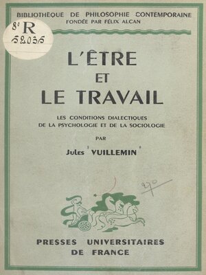 cover image of L'être et le travail